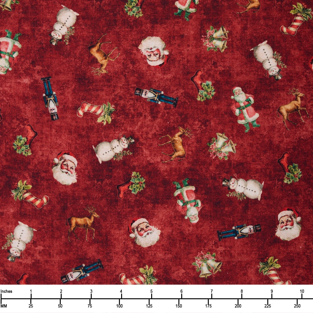 QT Fabrics Wonderful Christmastime Christmas Toss 30339 R Light Brick - By The Yard