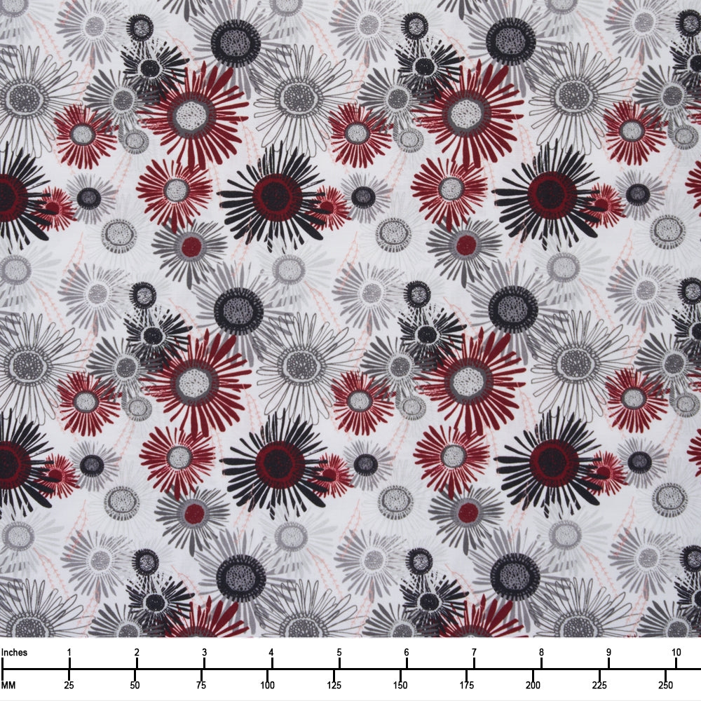 Clothworks Merlot Crazy Daisies Y4263 55 Muli Color - By The Yard