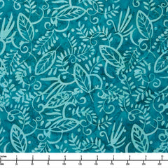 Benartex Bali Palettes Rainforest Leafy Vines Dark Teal 9221 48 - 22-inch EOB Special