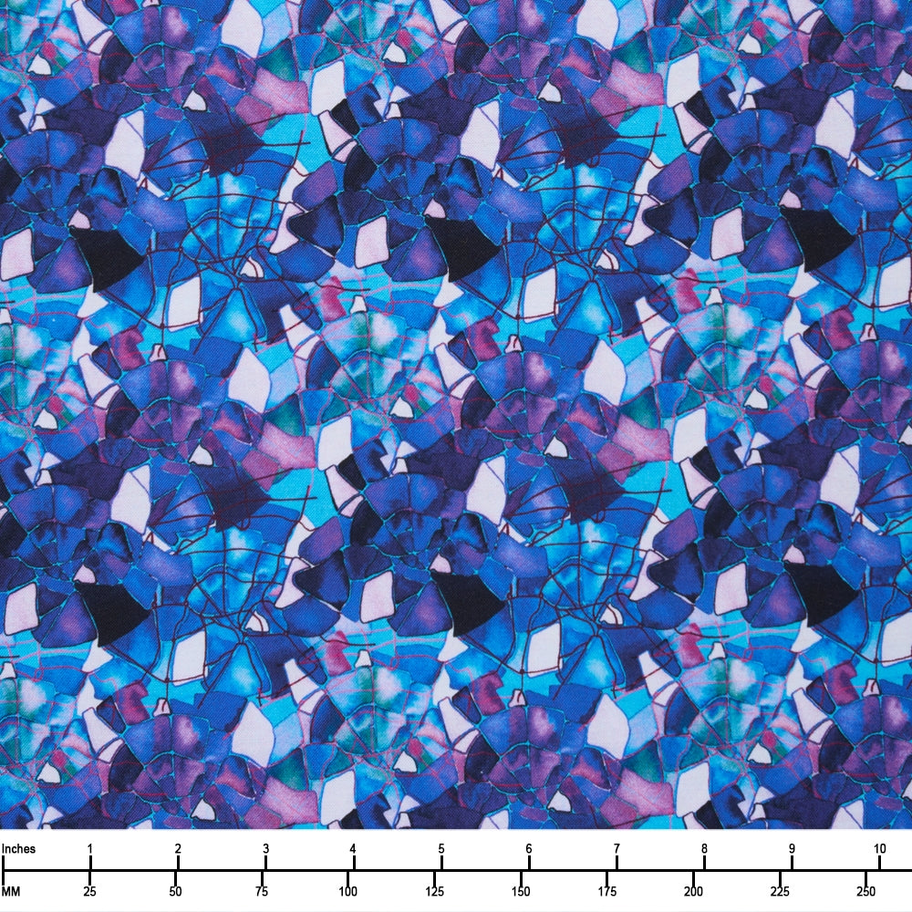 Benartex Prismatics Prismatic Glass Indigo Multi 16088 54 - By The Yard