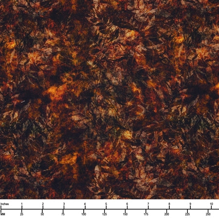 QT Fabrics Running with the Pack Foliage Blender 31104 A Dk Brown - By the Yard