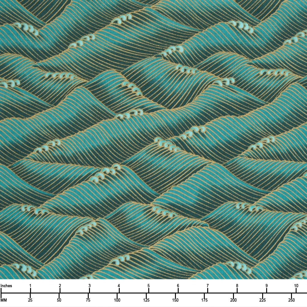 Timeless Treasures Shizuka Surf Texture Fleur CM3171 Green - By The Yard