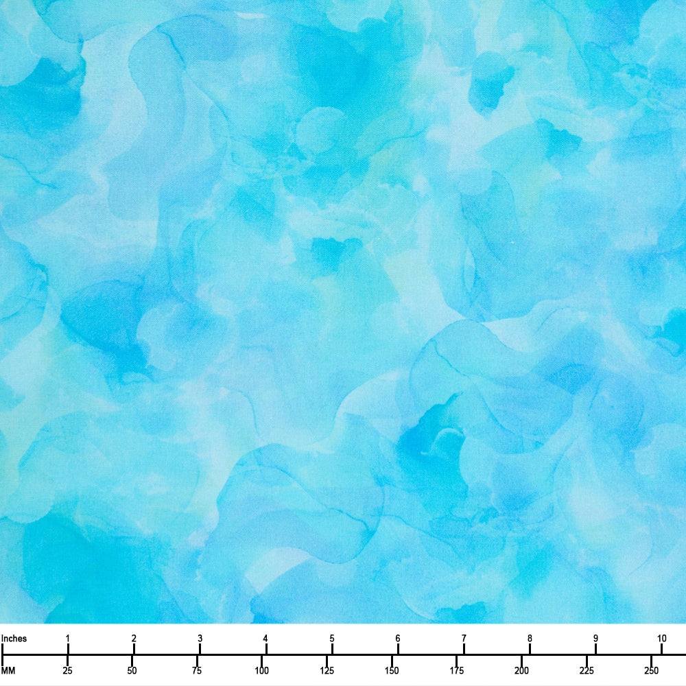 QT Fabrics Aura 45" Watercolor Blender 2600 30198 BZ Sky- By The Yard