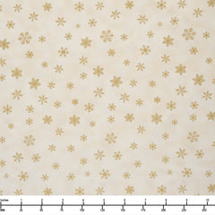 Timeless Treasures Holiday Blenders Metallic Snowflakes Ice CM3467 Cream  - By The Yard