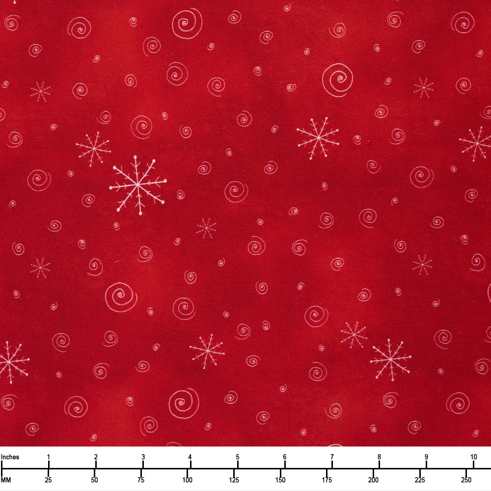 Windham Fabrics A Very Terri Christmas Snow Flurries Red 54104 7 - By The Yard
