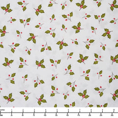 Windham Fabrics A Very Terri Christmas Holly Leaves Ivory 54107 4 - By The Yard