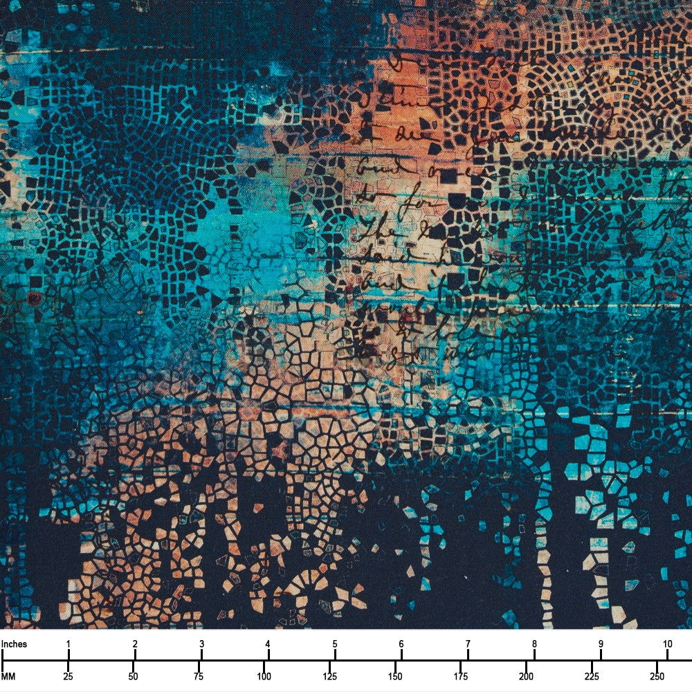 FreeSpirit Abandoned Fractured Mosaic Indigo PWTH130 Indigo- By The Yard