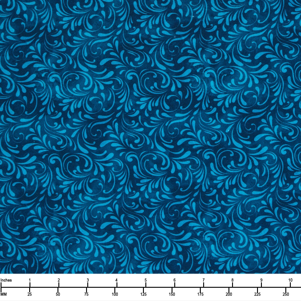 Benartex Butterfly Calypso Shadow Scroll Navy 14877 58- By The Yard