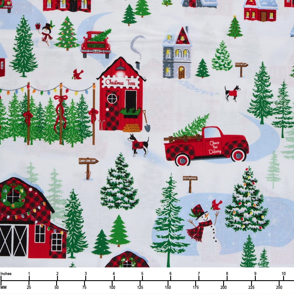 Benartex Country Christmas Country LIving White 14009 09 - By The Yard