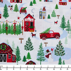 Benartex Country Christmas Country LIving White 14009 09 - By The Yard