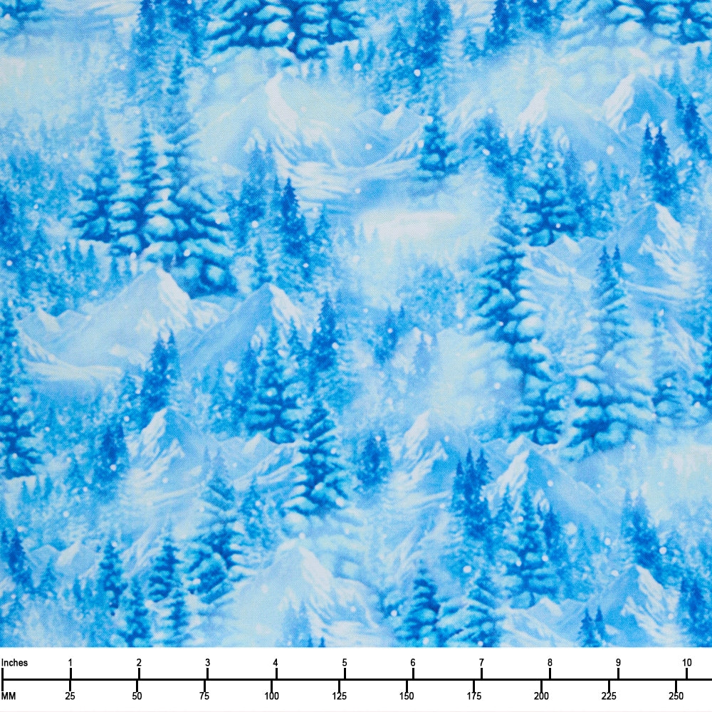Timeless Treasures Northern Lights Frost Winter Scene Winter CD3495 Frost - By The Yard