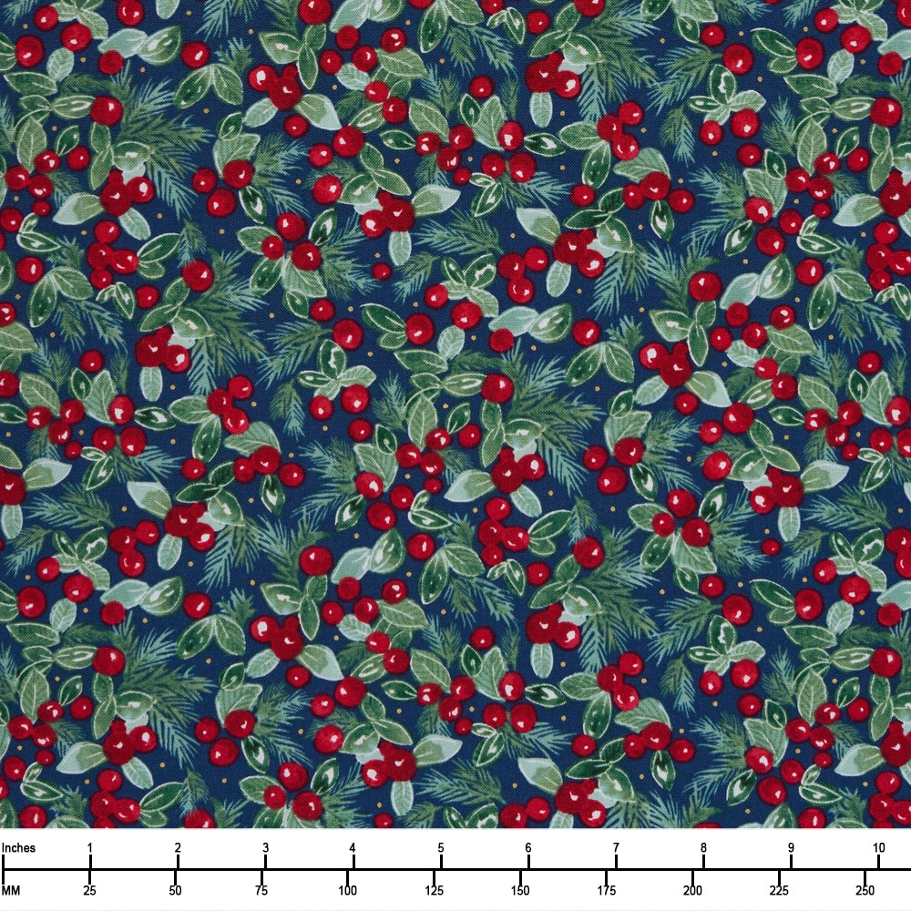 P&B Textiles Joyful Packed Berry Branches JOYF 5891 DB - By The Yard