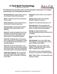 3-Yard Quilt Terminology