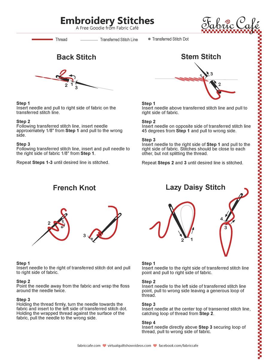 Guide to Embroidery Stitches