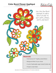 Color Burst Flower Appliqué - Free Pattern