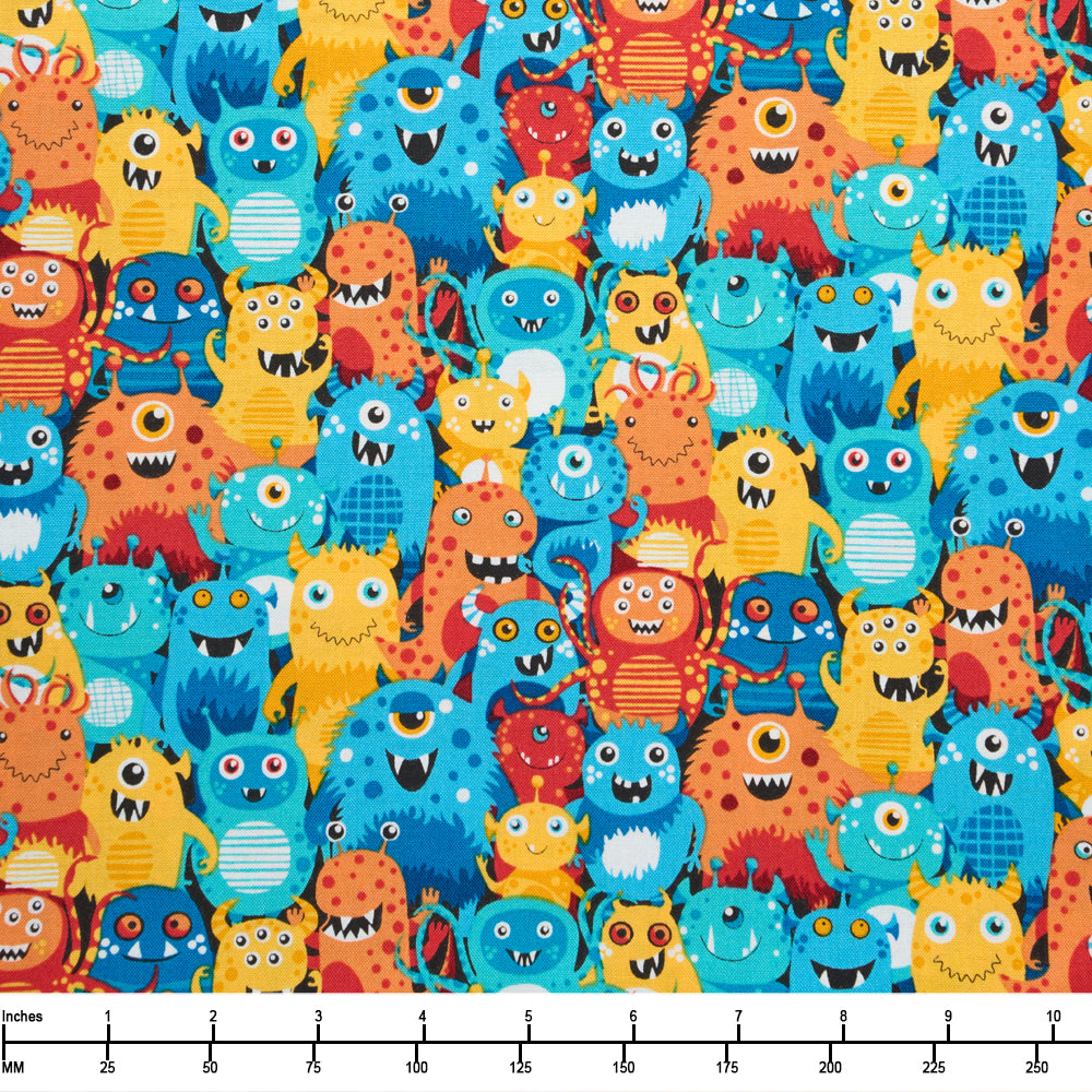 Andover Outer Space Aliens Blue TP 2268 B - 32-inch EOB Special