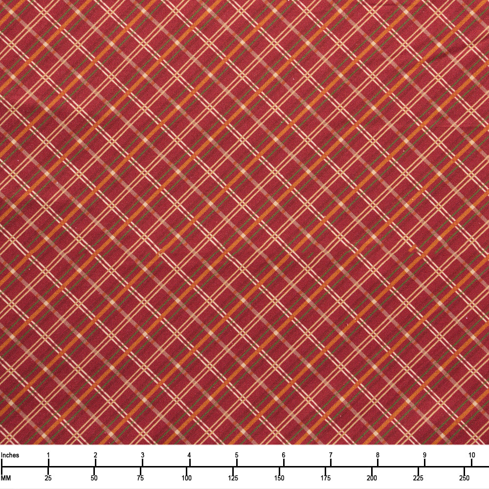 Benartex Enchanted Forest Enchanted Plaid Wine 14865 87 - 32-inch EOB Special