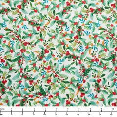 Benartex Heartland Holiday Leaves & Berries Cream 15178 07 - 32-inch EOB Special