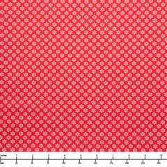 Benartex Owl Be Home for Christmas Snowflake Mini Red 16585 10 - 32-inch EOB Special