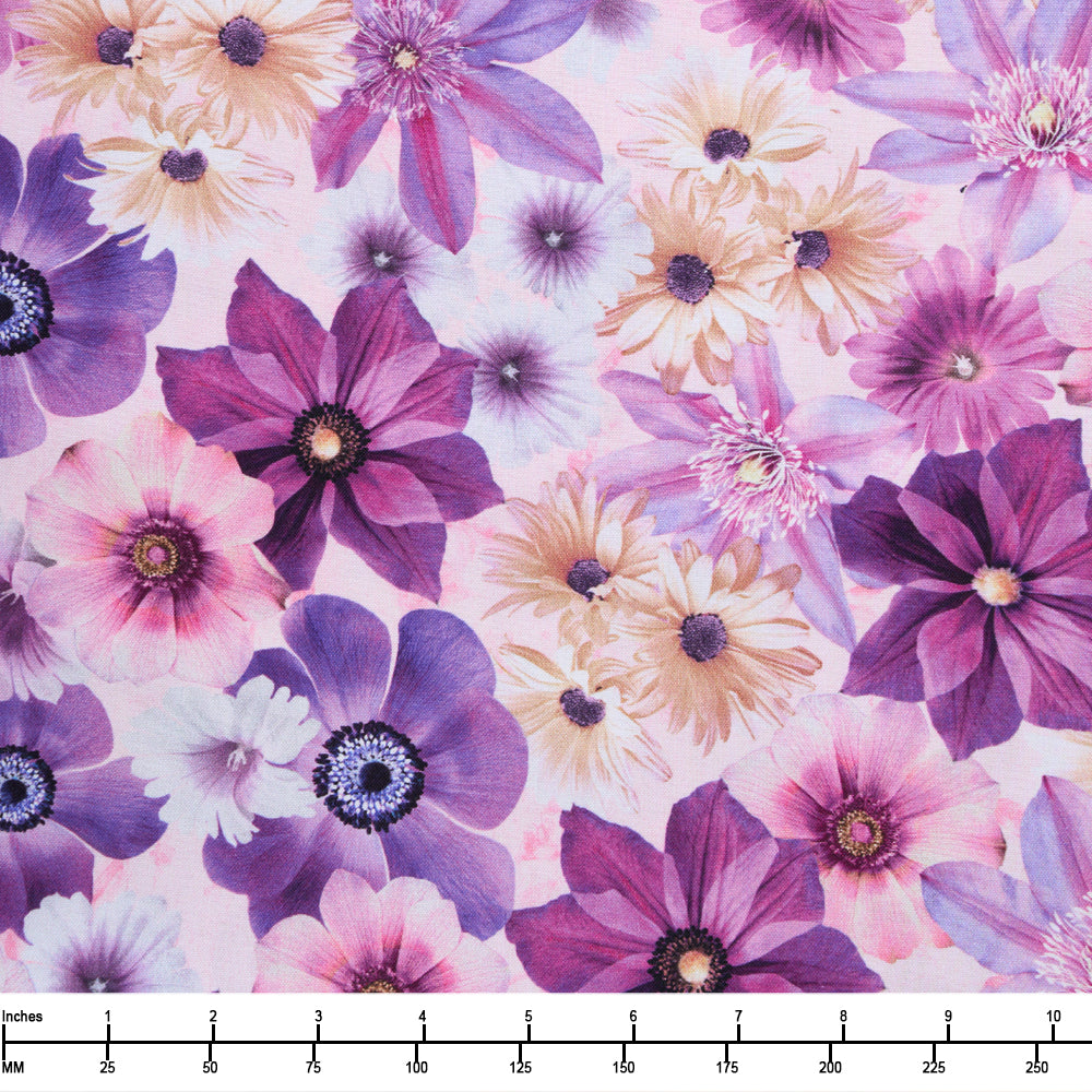 Benartex Potpourri Packed Flowers Pink 12909 21 - 32-inch EOB Special