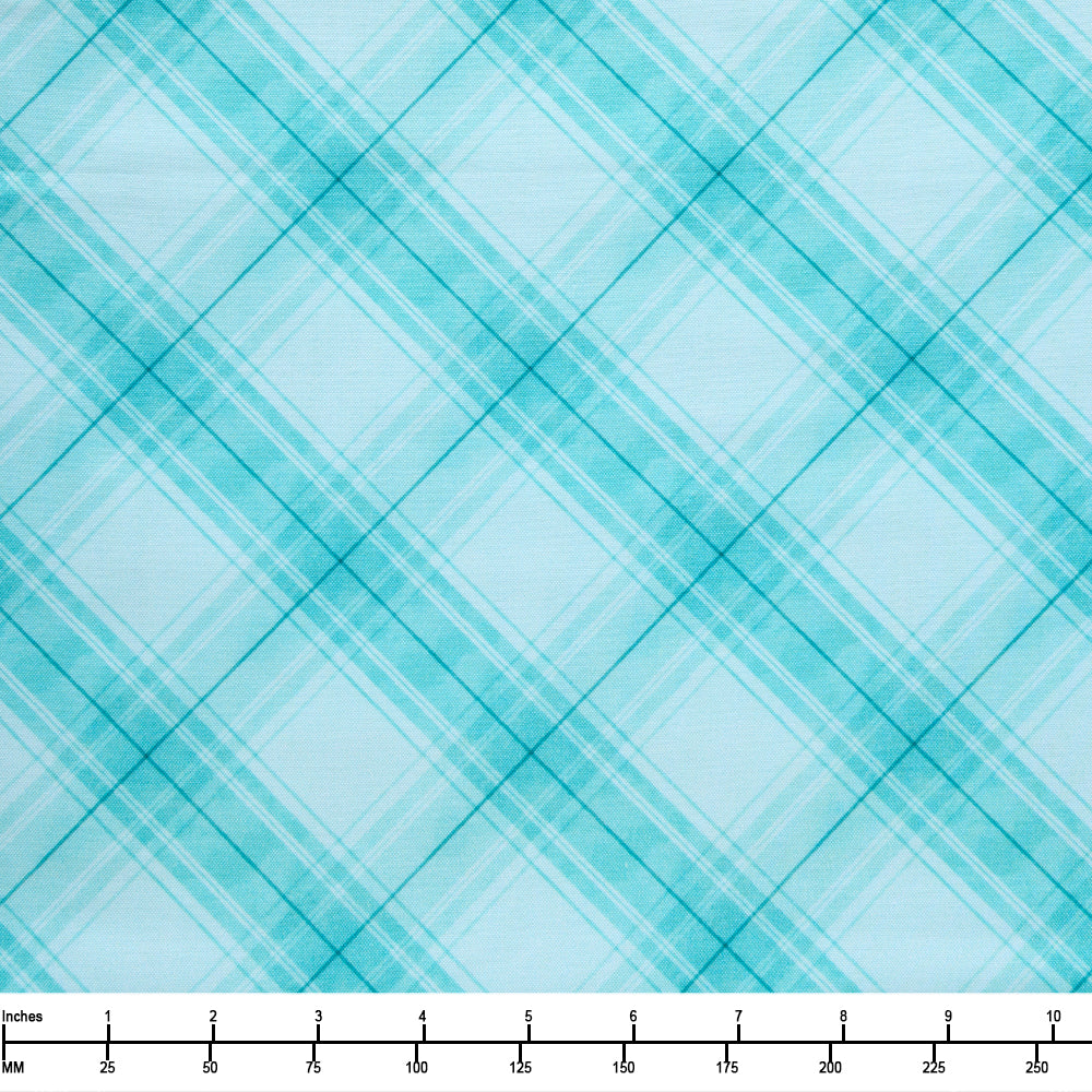 Benartex Veronica's Garden Plaid Light Teal 15159 80 - By The Yard