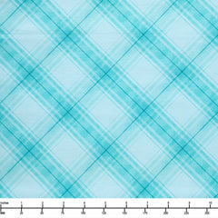 Benartex Veronica's Garden Plaid Light Teal 15159 80 - By The Yard