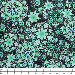 Benartex Blooming Crystals Jeweled Flowers Emerald 17190 40 - 32-inch EOB Special