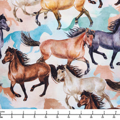 Benartex Gone Country Running Horses Multi 14802 99 - 22-inch EOB Special
