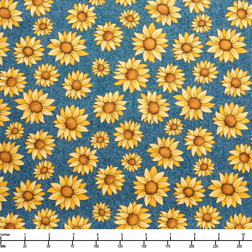 Benartex Sunflower Days Blue Marine 16603 56 - 32-inch EOB Special