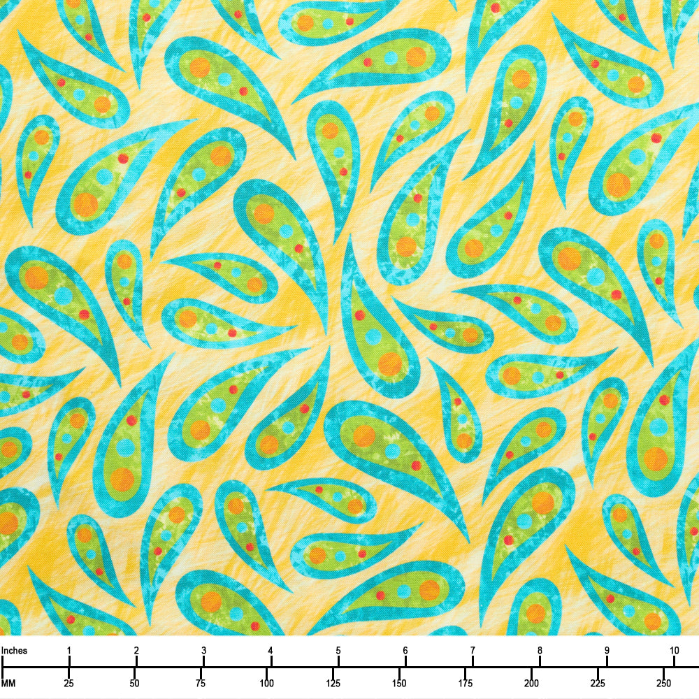 Blank Color Burst Paisley B 3347 44 Yellow - 22-inch EOB Special