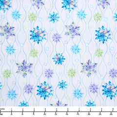 Blank Quilting Aurora Flurries Snowflake and Squiggles 4905 01 White  - By The Yard