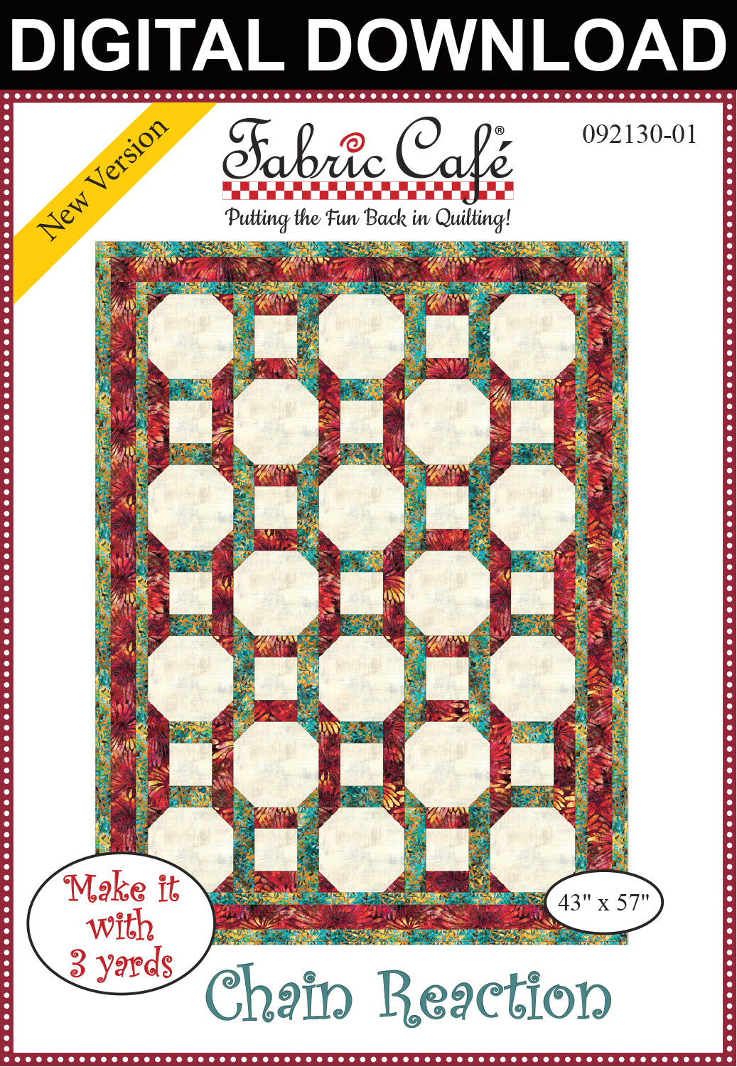 Chain Reaction 3 Yard Quilt Pattern