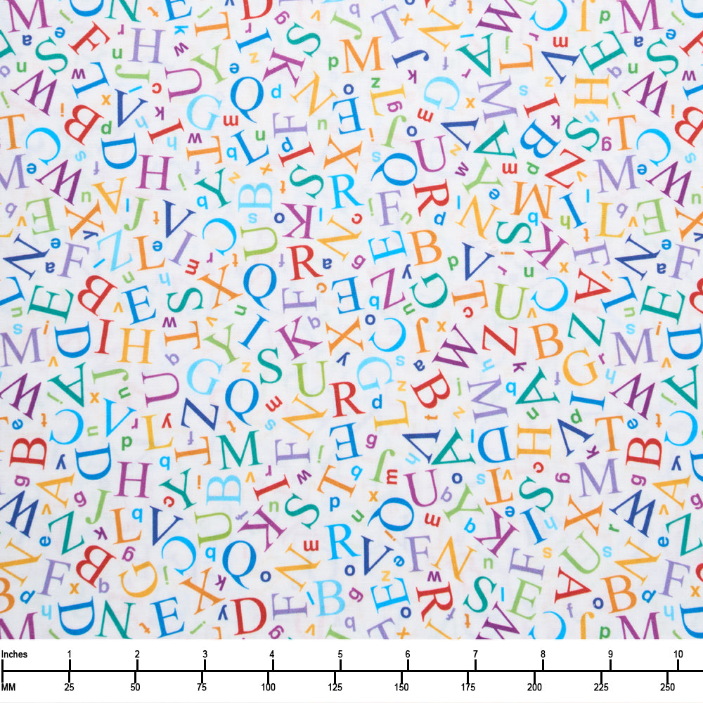Clothworks Amazing Alphabet Digital Letters White Y4757 1 - 22-inch EOB Special