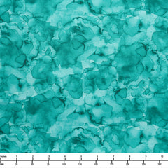 Clothworks Lily Pond Digital Watercolor Wash Turquoise Y4628 101 - 22-inch EOB Special