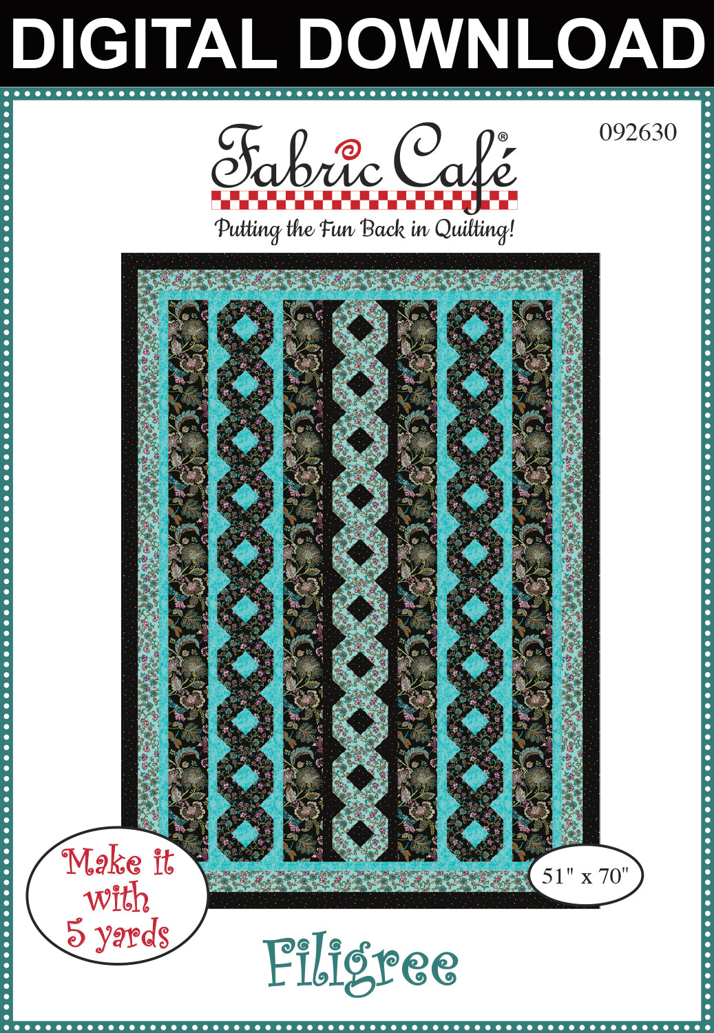 Filigree 5-Yard Quilt Pattern