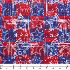 FreeSpirit Fabrics Americana Spangled Stars PWKP088 Patriotic - 22-inch EOB Special