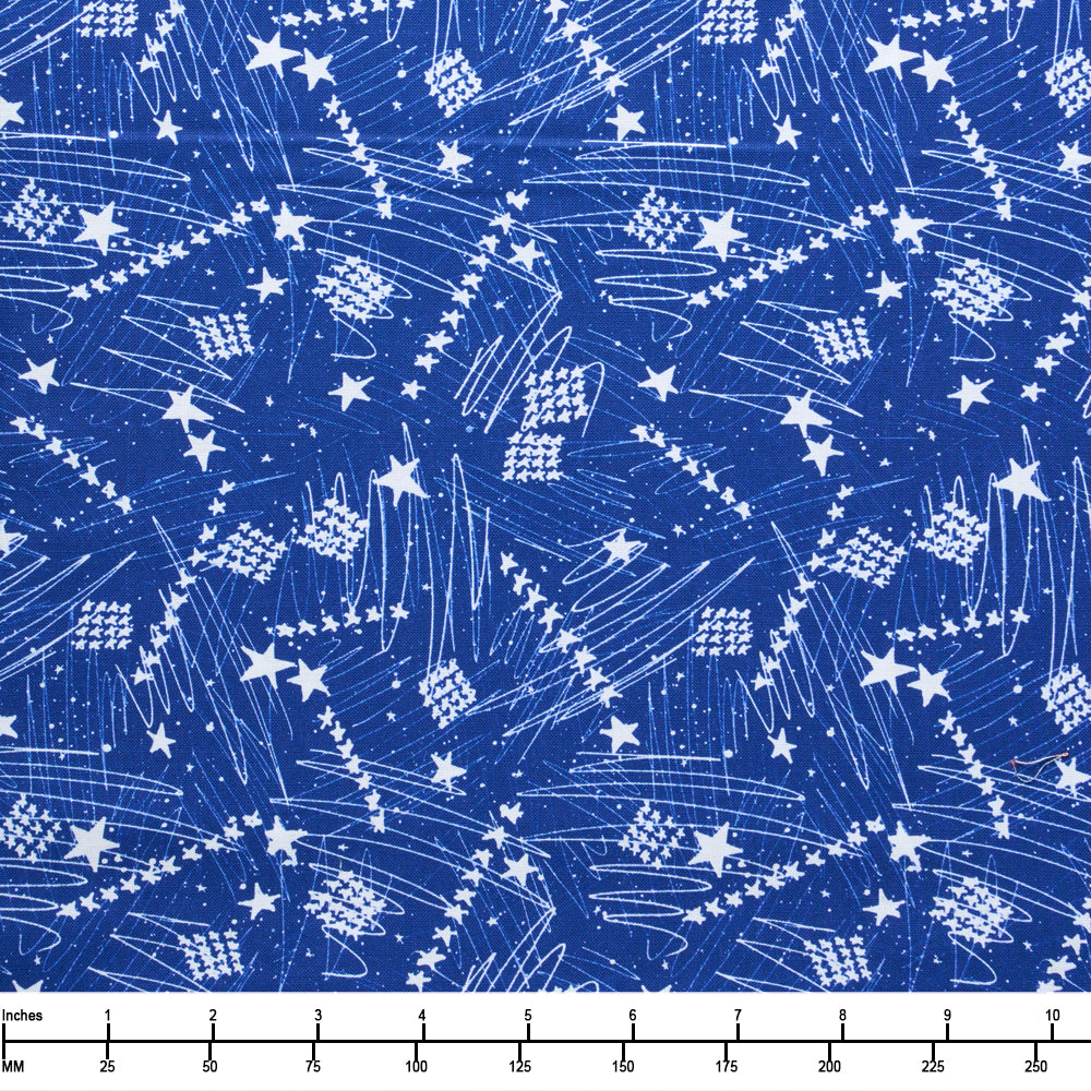 FreeSpirit Fabrics Americana Stars in the Skyk SM PWKP091 Blue - 28-inch EOB Special