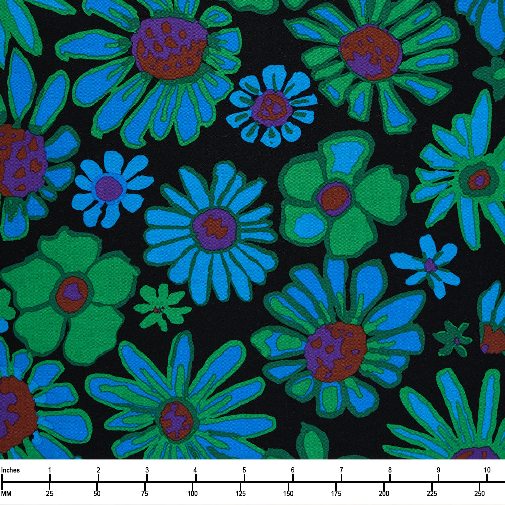 FreeSpirit Kaffe Fassett Collective Bloomers Black PWBM093 Black  - By The Yard