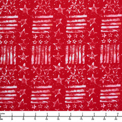 FreeSpirit Fabrics Americana Stars and Stripes SM PWKP090 Red - 22-inch EOB Special