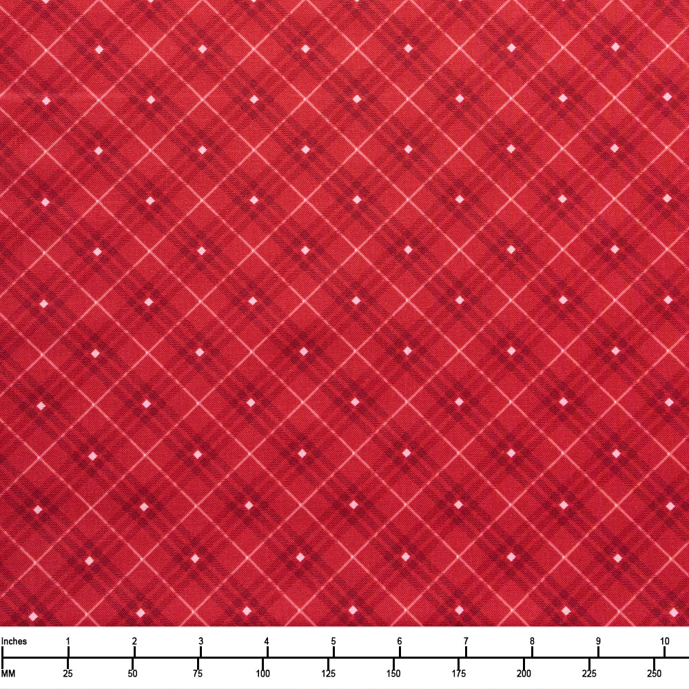 Henry Glass Bias Plaid Basics 9611 88 Red - By the Yard