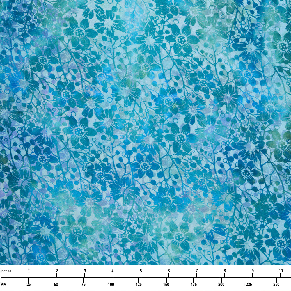 In the Beginning Allure 7 ALR 2 Green Shadow Flowers  - By The Yard