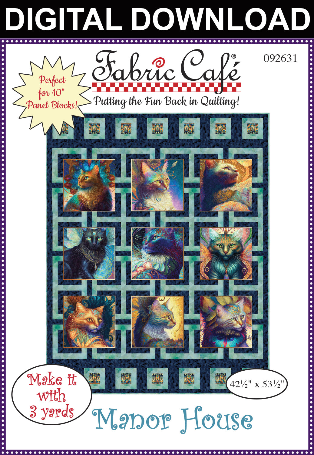 Manor House 3-Yard Quilt Pattern