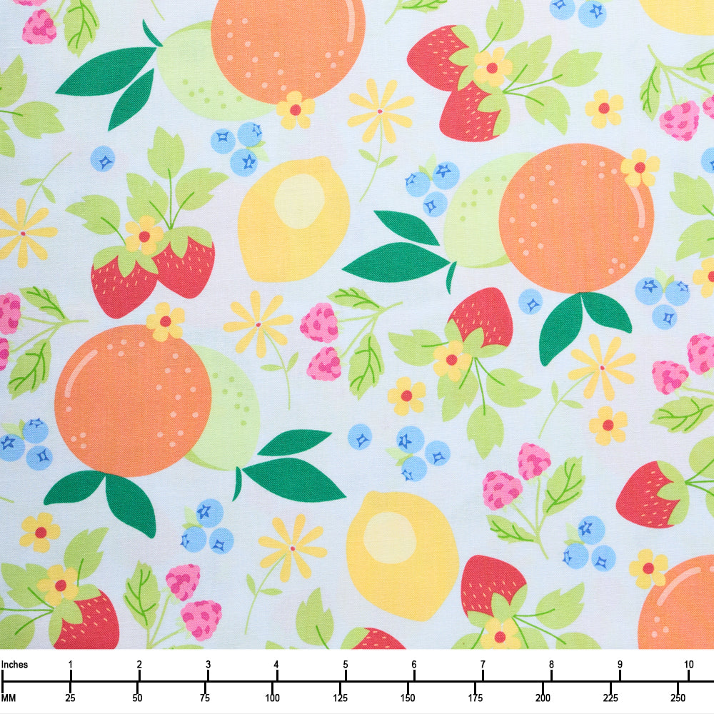 Moda Fruit Salad Light Blue 29240 22 - 22-inch EOB Special