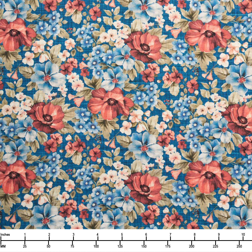 Northcott Farmhouse Sampler Packed Floral DP 28601 48 Navy Multi - 28-inch EOB Special