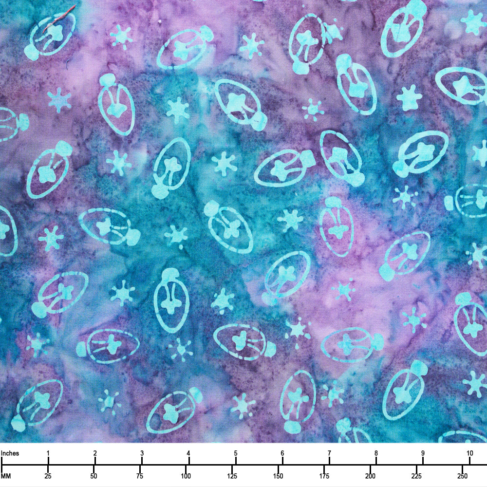 Northcott Banyan Batiks Christmas Cheer Twinkle Lights 83464 83 Violet Multi - 32-inch EOB Special