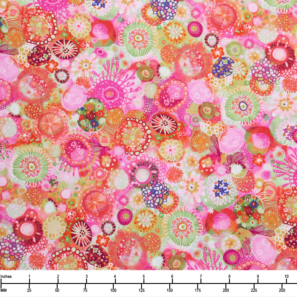 P&B Textiles Color Burst Overlapping Circles CBUR 06089 RPG - 32-inch EOB Special