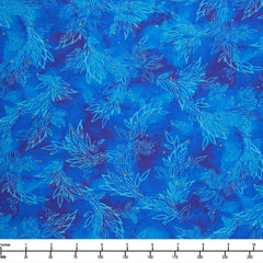 P&B Textiles Painted Sea Leafy Sea Trails PSEA 05946 B - 22-inch EOB Special