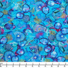P&B Textiles Painted Sea Sea Life Allover Small PSEA 05942 MU - 22-inch EOB Special