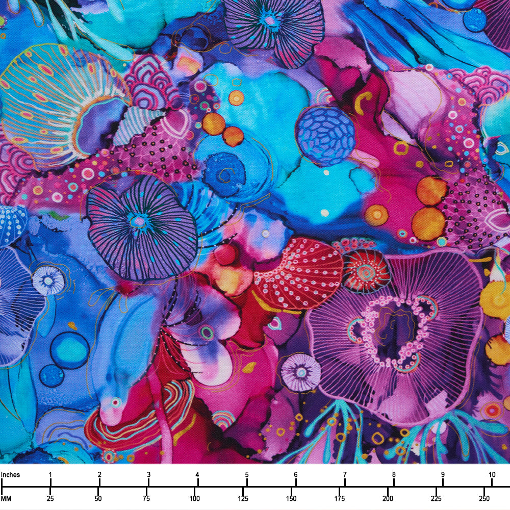 P&B Textiles Painted Sea Under the Sea Allover Large PSEA 05941 MU - 32-inch EOB Special