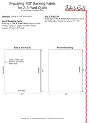 A guide on using 108 inch fabric for the backing of two 3-yard quilt tops